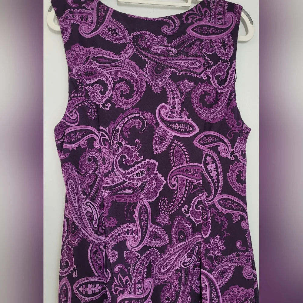 Studio I Paisley Sleeveless Maxi Dress Purple 18 Womens - Picture 3 of 11
